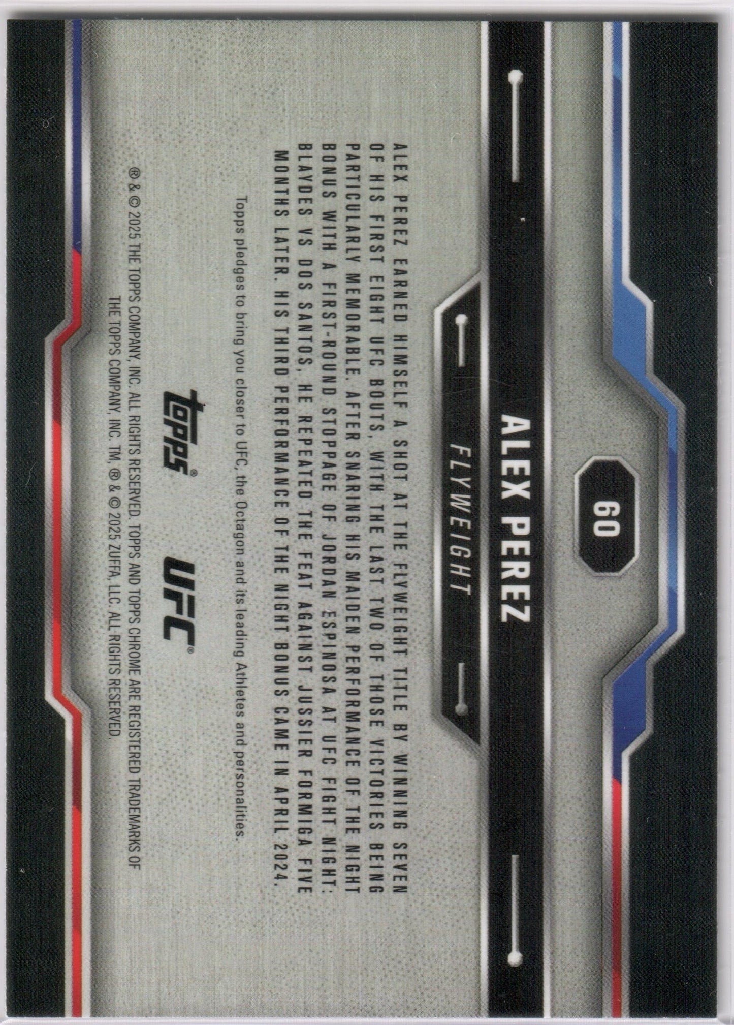 UFC - 2025 Topps Chrome - Alex Perez - PRISM REFRACTOR - #60 - NM