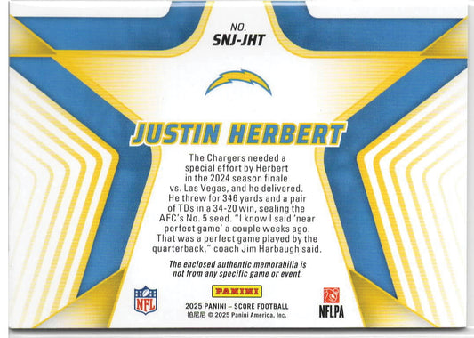 NFL - 2025 Panini Stars of the NFL Relic - Justin Herbert - SNJ-JHT - Mint