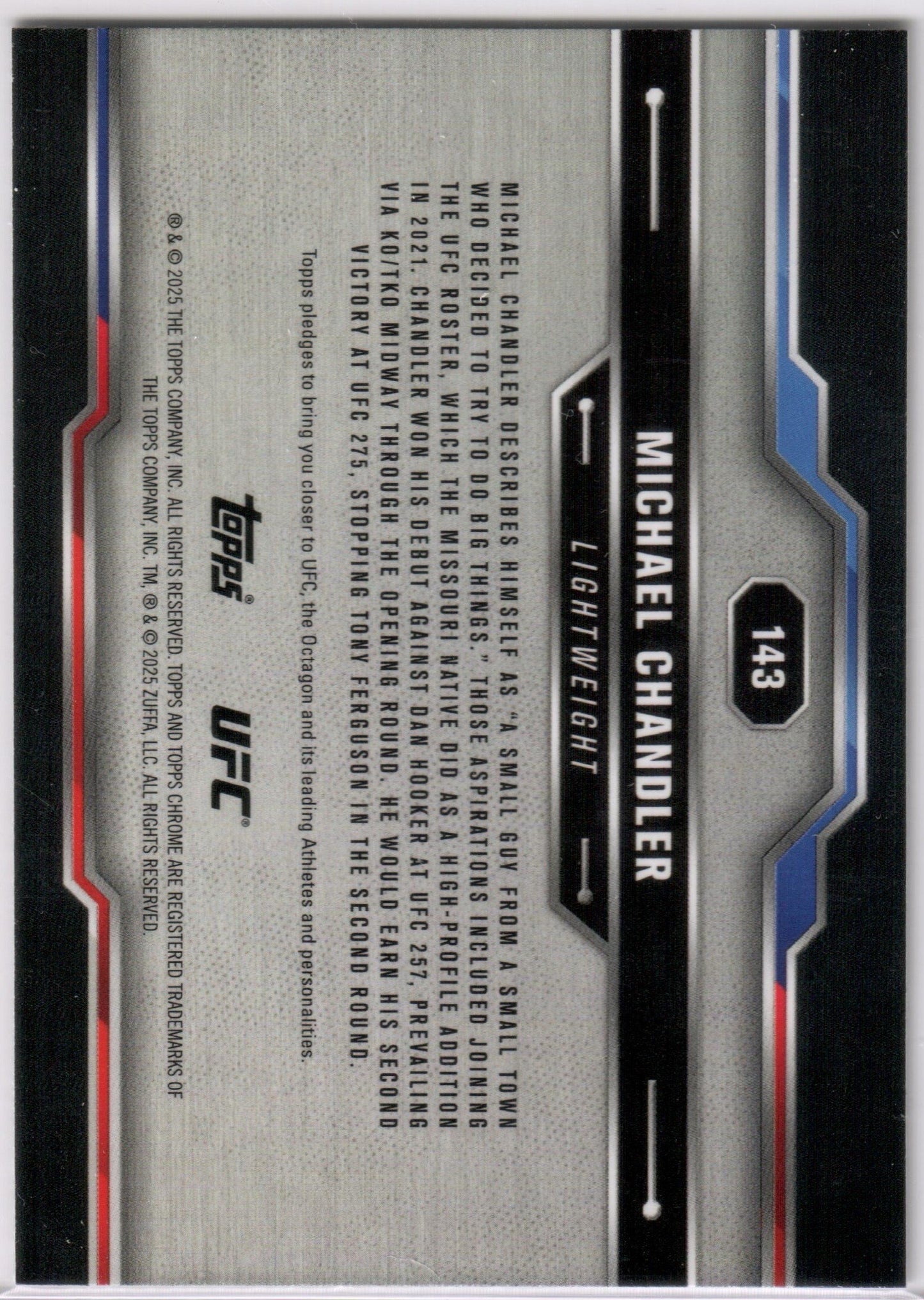 UFC - 2025 Topps Chrome - Michael Chandler - SEPIA REFRACTOR - #143 - NM
