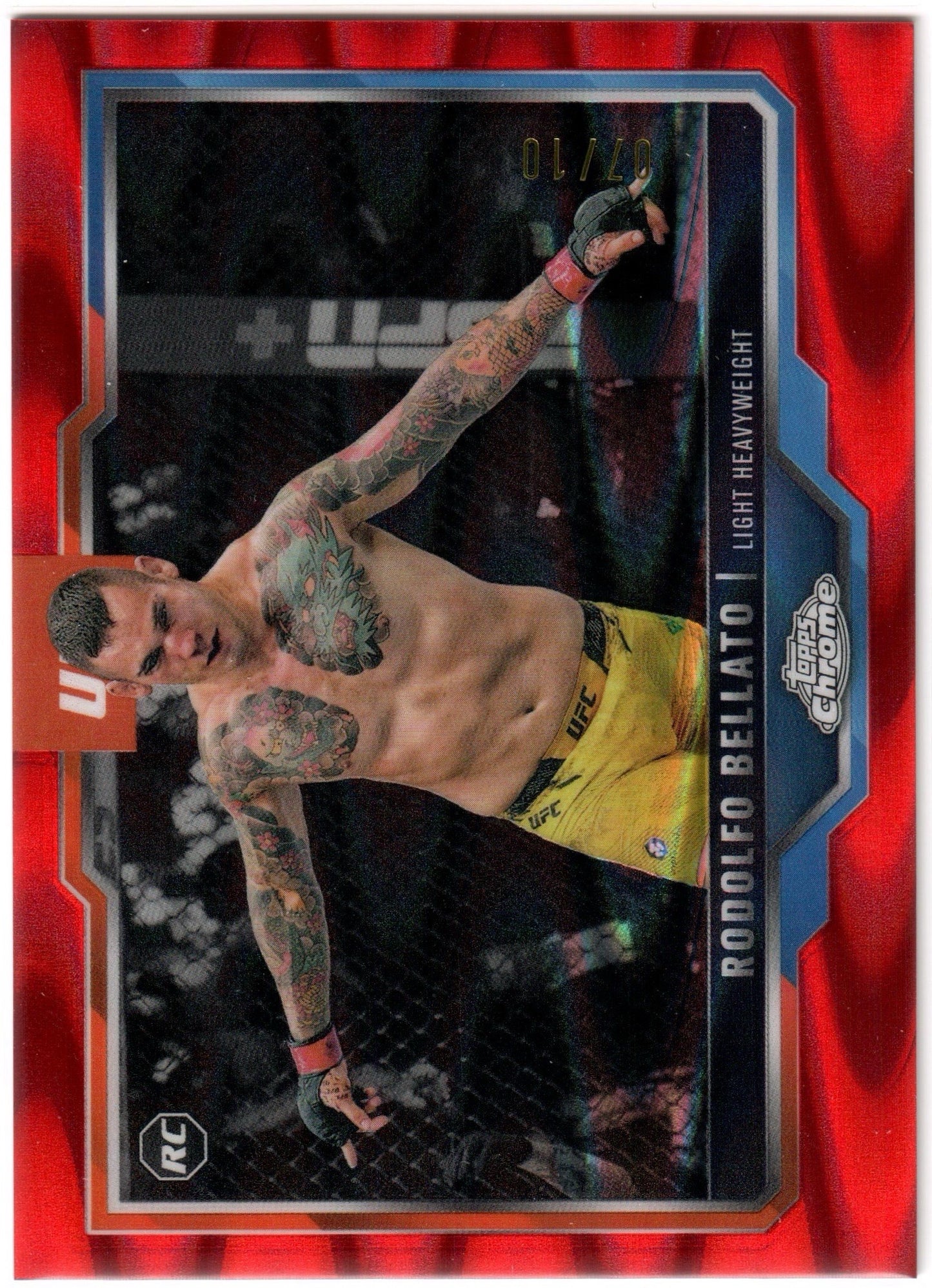 UFC - 2025 Topps Chrome - Rodolfo Bellato - SERIALIZED (7/10) Red Wave - #194 - Mint