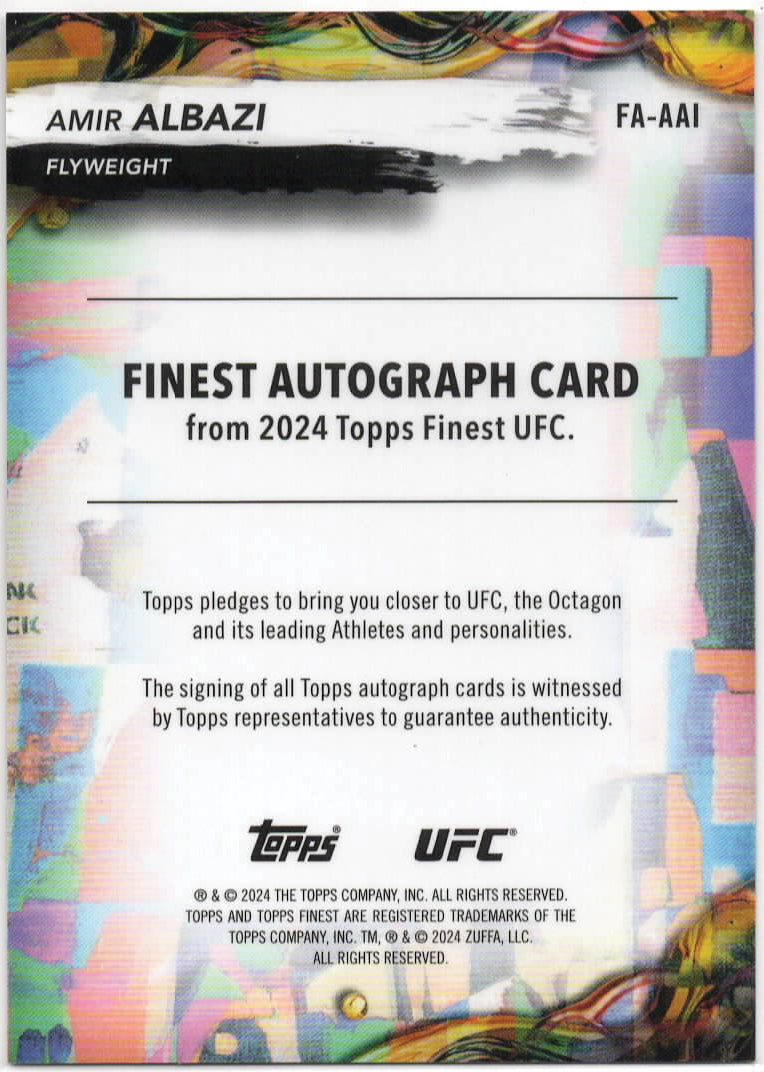 UFC - 2024 Topps Finest - Amir Albazi - ON-CARD AUTO - #FA-AAI - NM