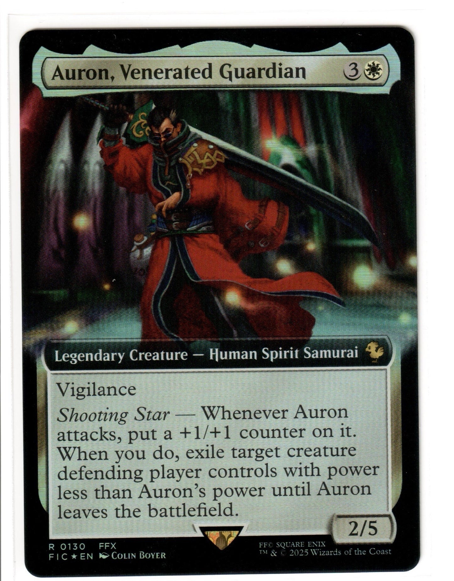 Magic the Gathering - Auron, Venerated Guardian Extended Art Foil - RARE - Final Fantasy - Mint