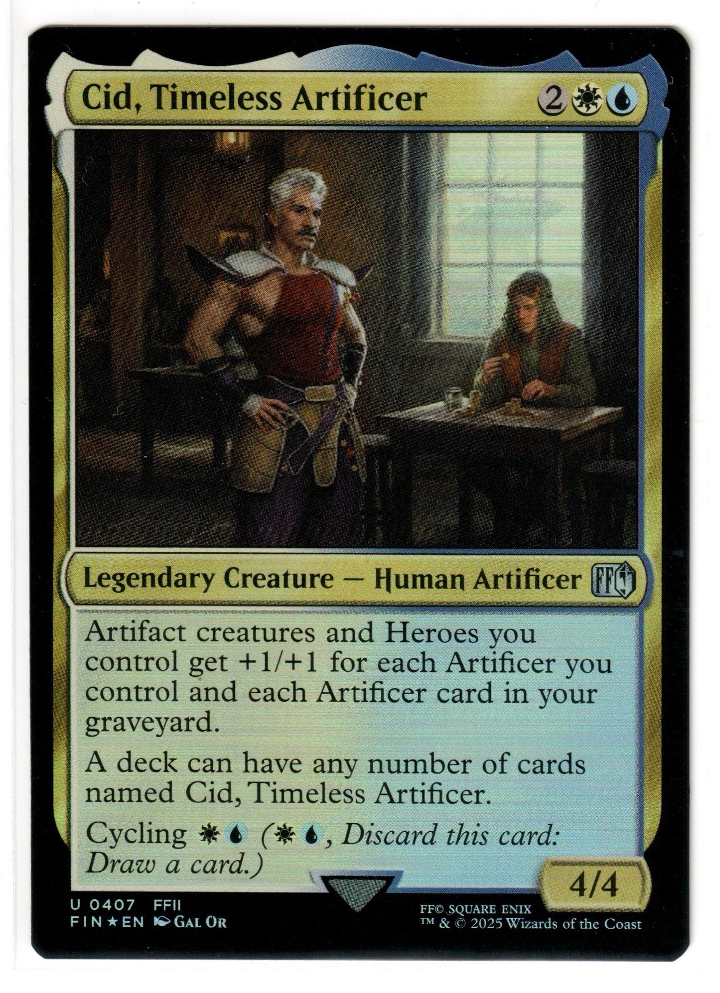 Magic the Gathering - Cid, Timeless Artificer (407) FOIL - Final Fantasy - Mint