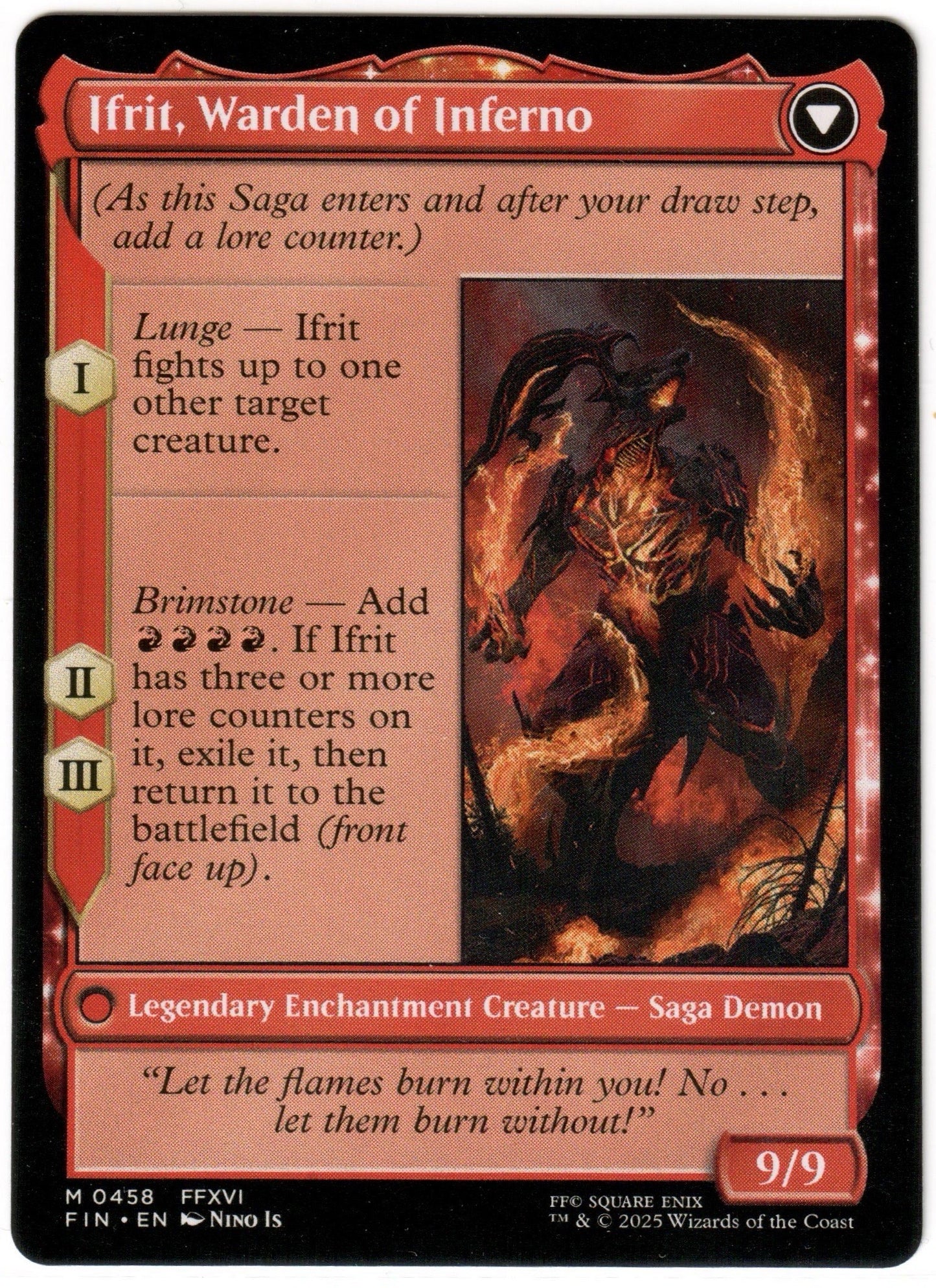 Magic the Gathering - Clive, Ifrit's Dominant Extended Art - MYTHIC - Final Fantasy - Mint