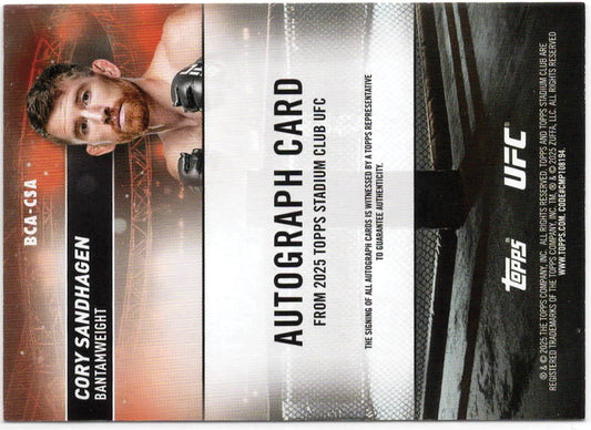 UFC - 2025 Stadium Club - Cory Sandhagen - Red Chrome SERIALIZED AUTO - #BCA-CSA - Mint