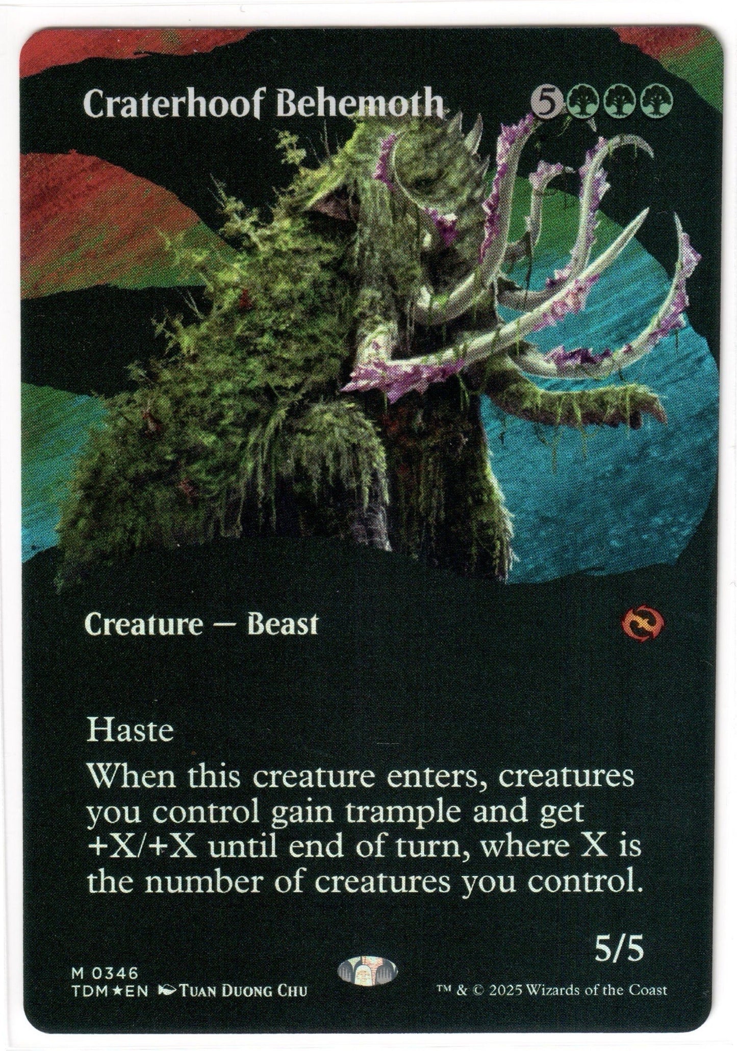Magic the Gathering - Craterhoof Behemoth BORDERLESS FOIL - MYTHIC - Tarkir Dragonstorm - Mint
