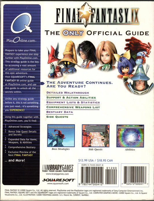 Brady Games - Final Fantasy IX Official Strategy Guide - 2000 - Good Condition