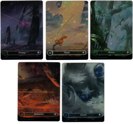 Magic the Gathering - Set of Five Galaxy Foil Borderless Lands - Edge of Eternities - Mint