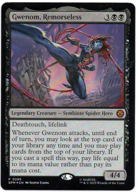 Magic the Gathering - Gwenom, Remorseless Foil - Promo - Spider-Man - Mint