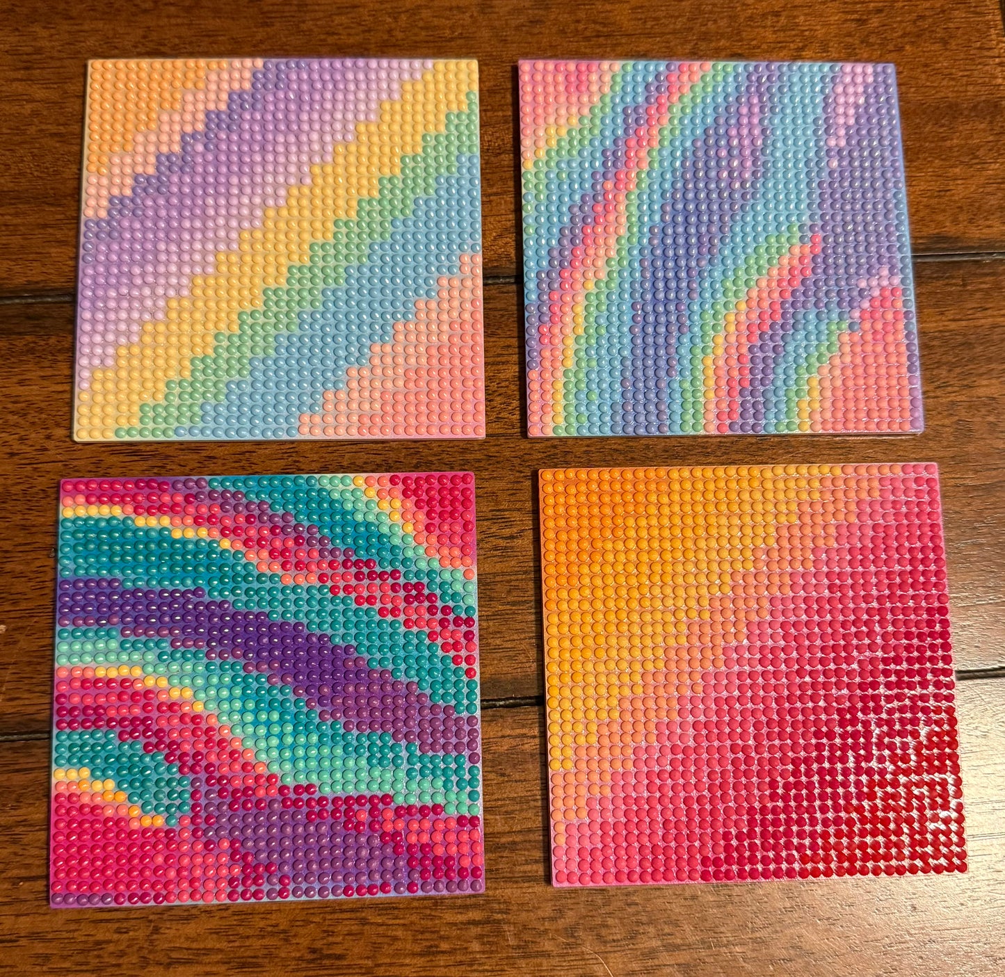Bright and Summery Diamond Painted Drink Coasters