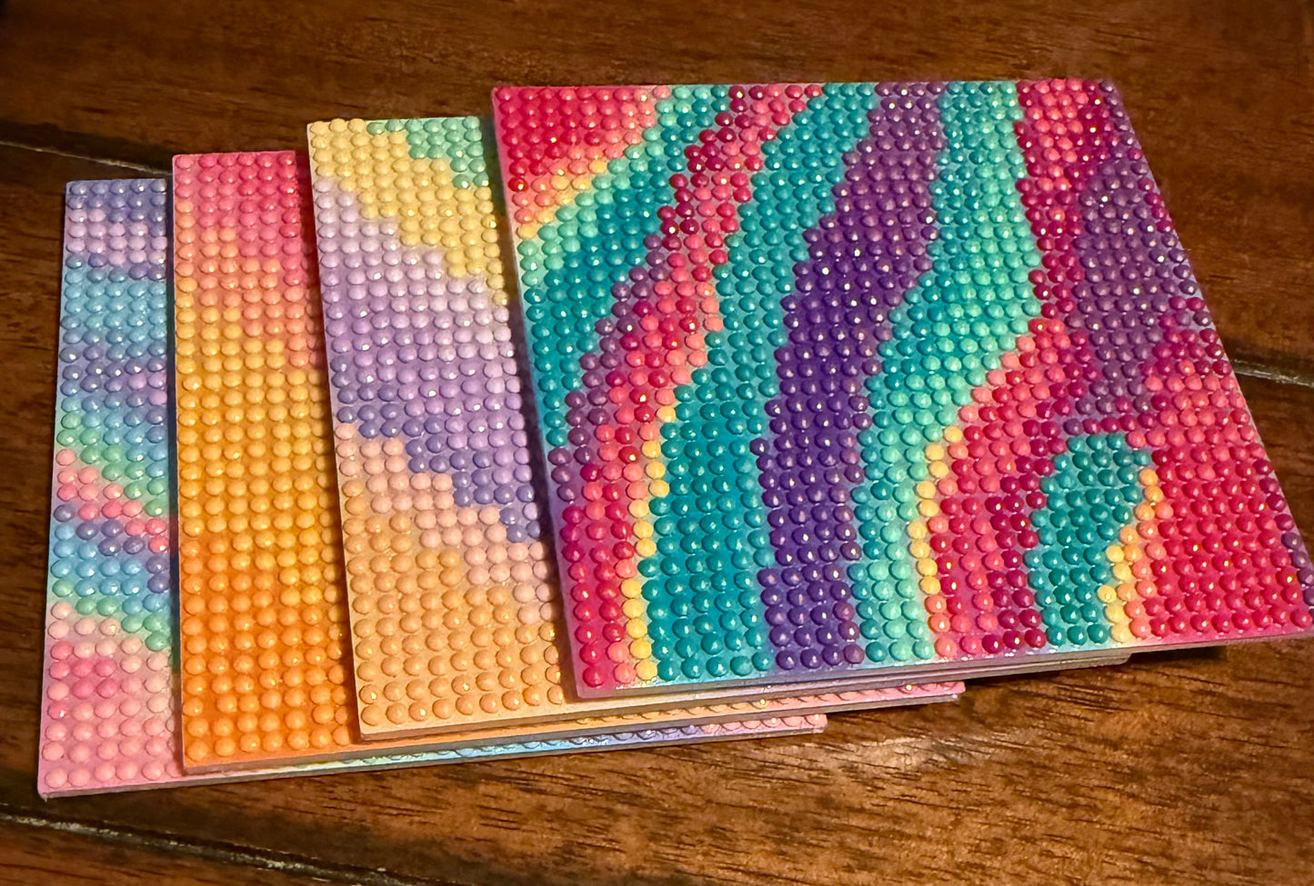 Bright and Summery Diamond Painted Drink Coasters