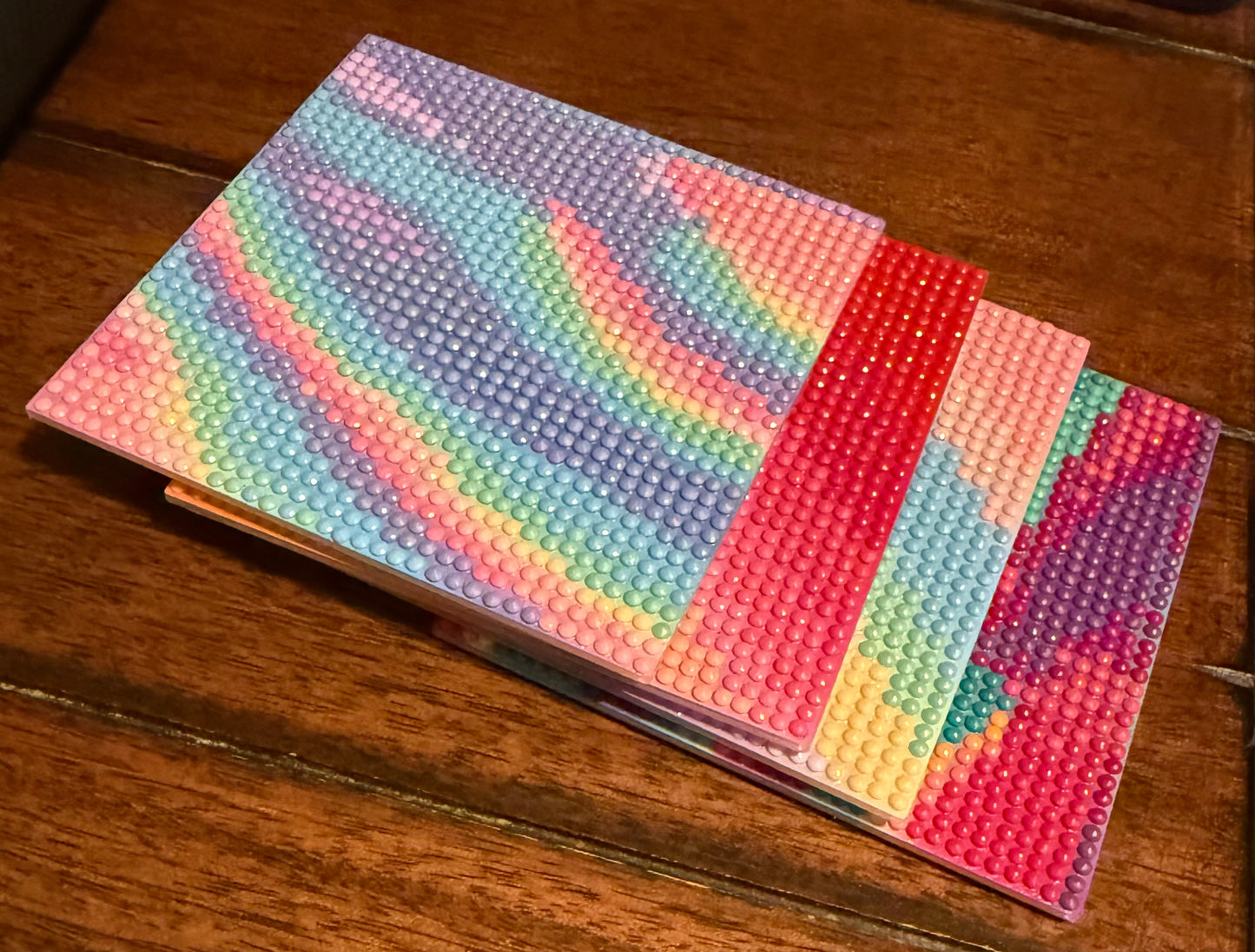 Bright and Summery Diamond Painted Drink Coasters