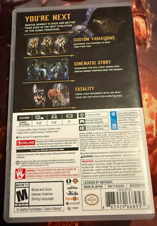 Nintendo Switch - Mortal Kombat 11 - Used- Like New