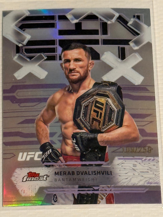 UFC - 2025 Topps Finest - Merab Dvalishvili - Serialized Purple Refractor - 109/250 - #36 - Mint