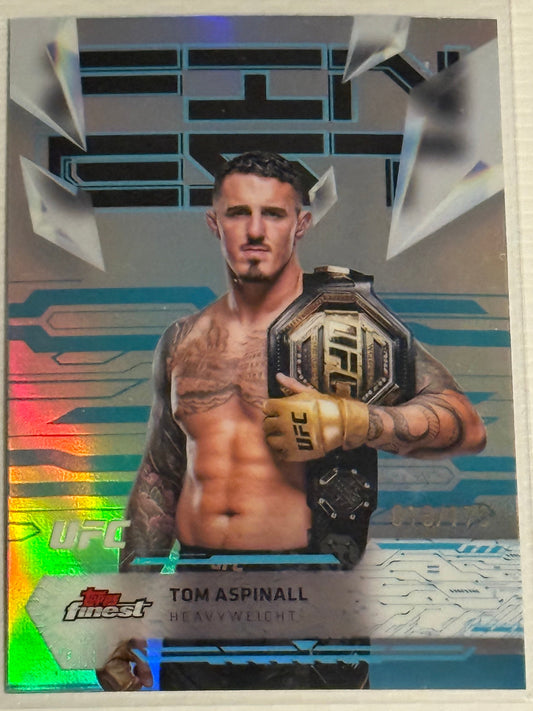 UFC - 2025 Topps Finest - Tom Aspinall - Serialized Blue Refractor - 18/175 - #120 - Mint