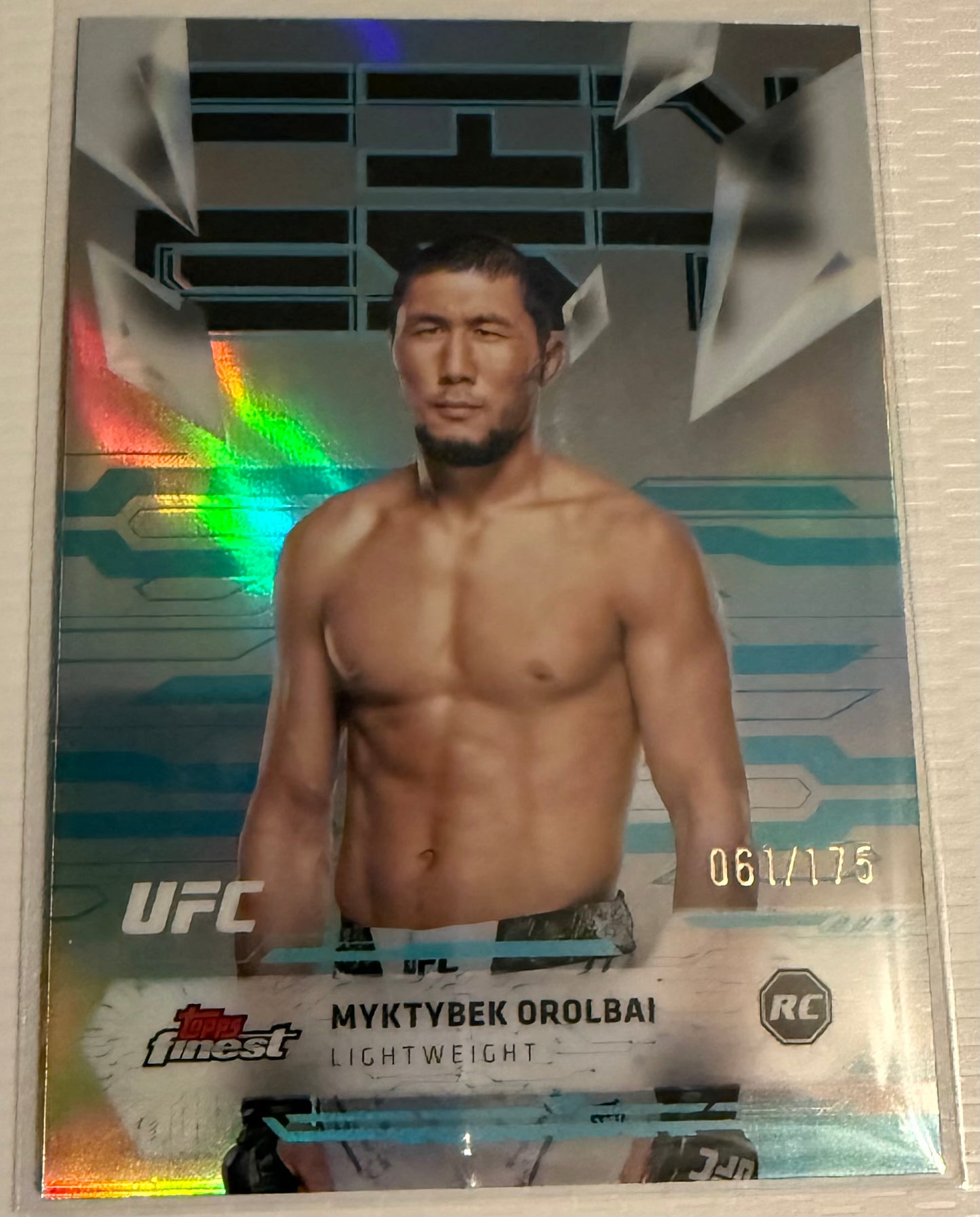 UFC - 2025 Topps Finest - Myktybek Orolbai - Serialized Refractor - 61/175 - #147 - Mint
