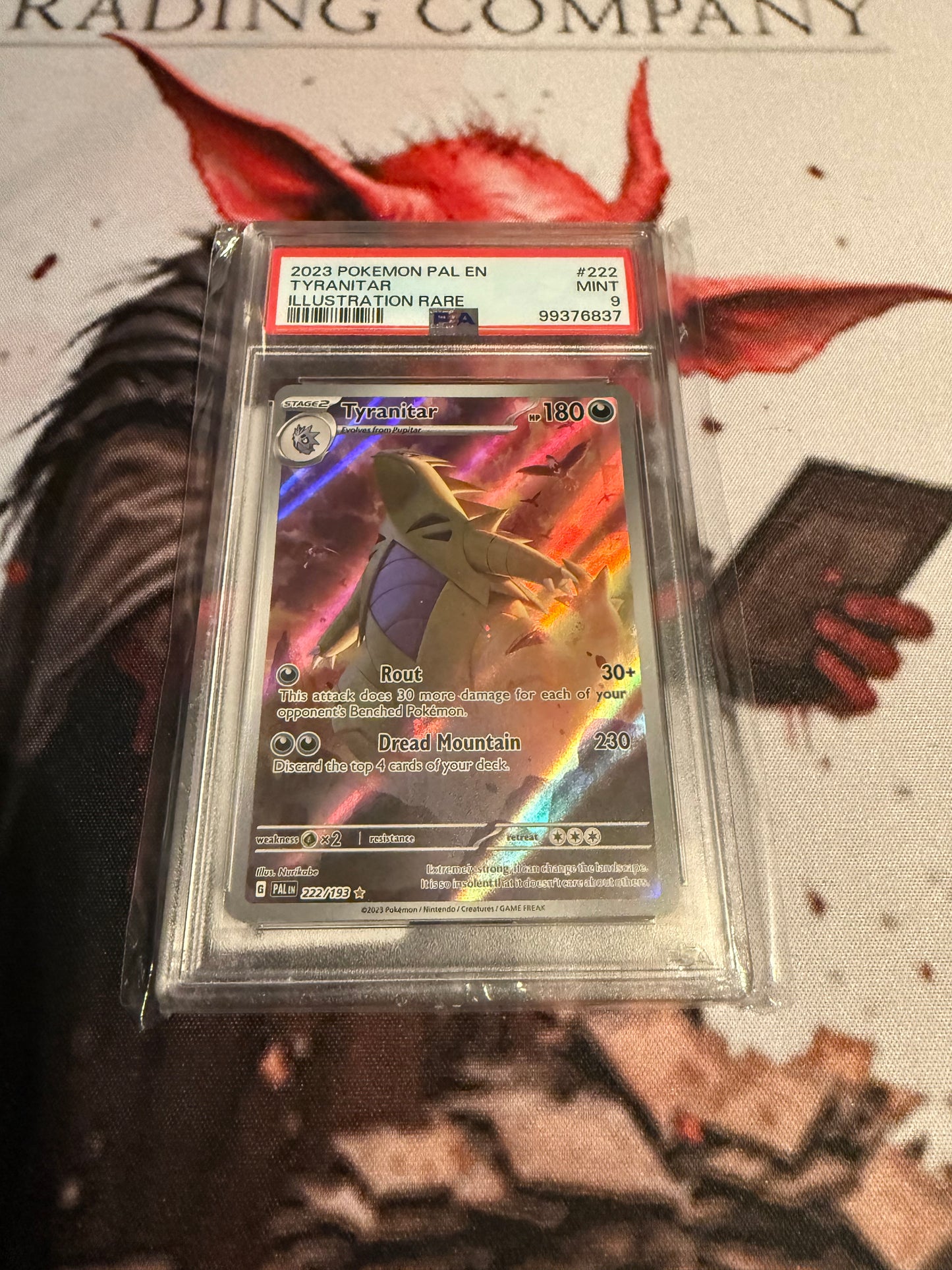 Pokemon TCG - 2023 Paldea Evolved - Tyranitar Illustration Rare - #222/193 - MINT - PSA 9