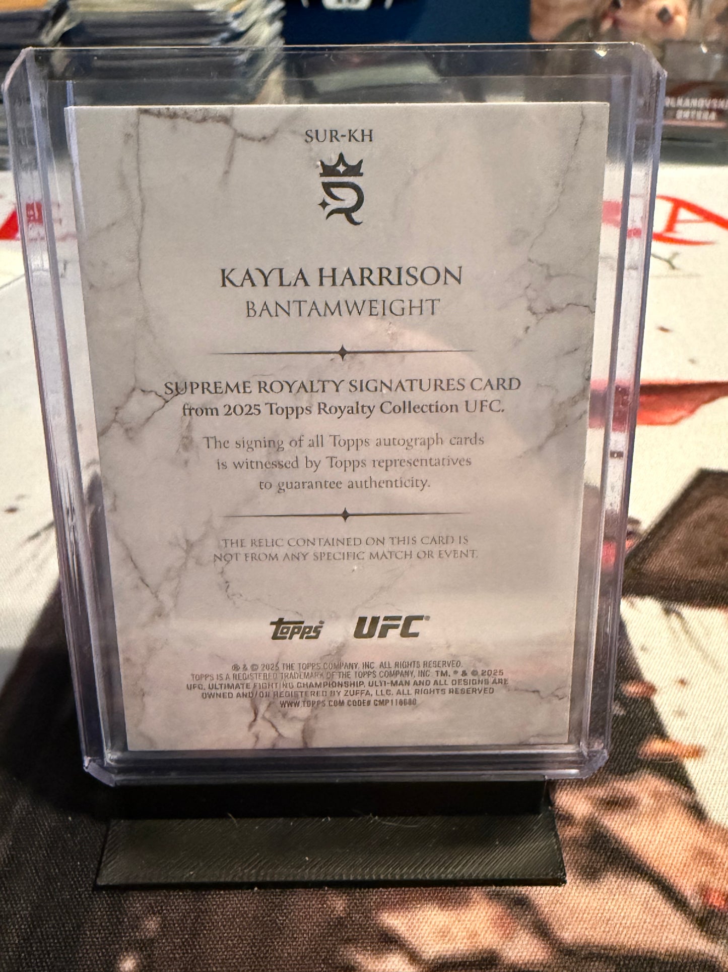 UFC - 2025 Topps Royalty- Kayla Harrison - SERIALIZED PATCH AUTO (38/49) Supreme Royalty Signature Series - #SUR-KH - NM/M