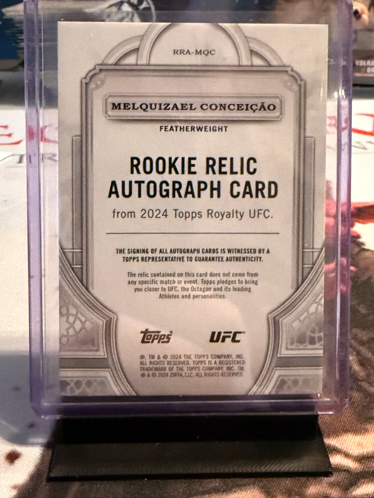 UFC - 2024 Topps Royalty- Melquizael Conceicao - SERIALIZED ROOKIE PATCH AUTO (38/99) - #RRA-MQC - NM/M