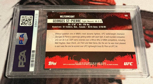 UFC - 2009 Topps UFC Round 2 - Georges St-Pierre ROOKIE #100 - Mint PSA 9