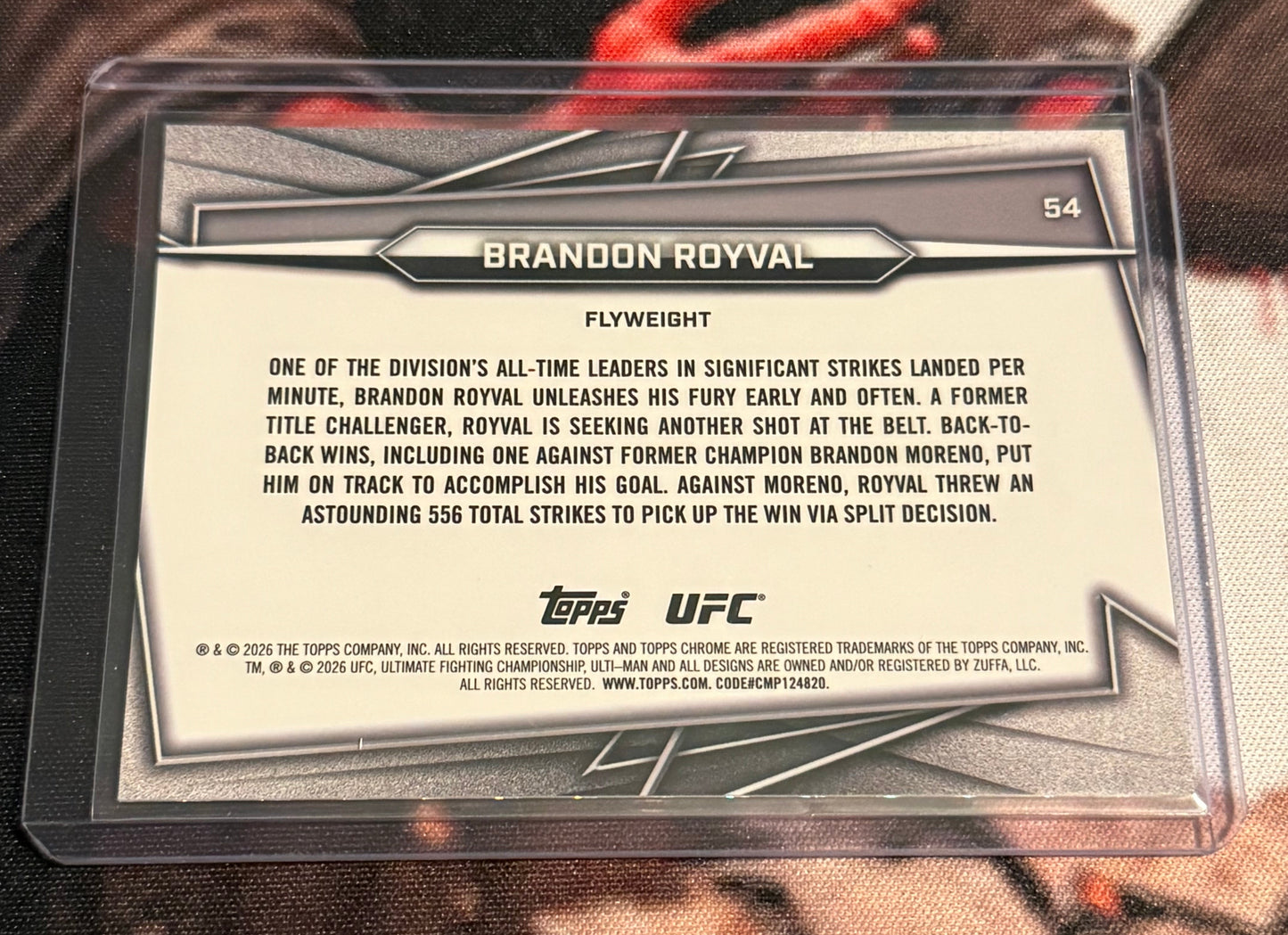 UFC - 2026 Topps Chrome - Brandon Royval Orange Geometric /25 Base - #54 - NM/M