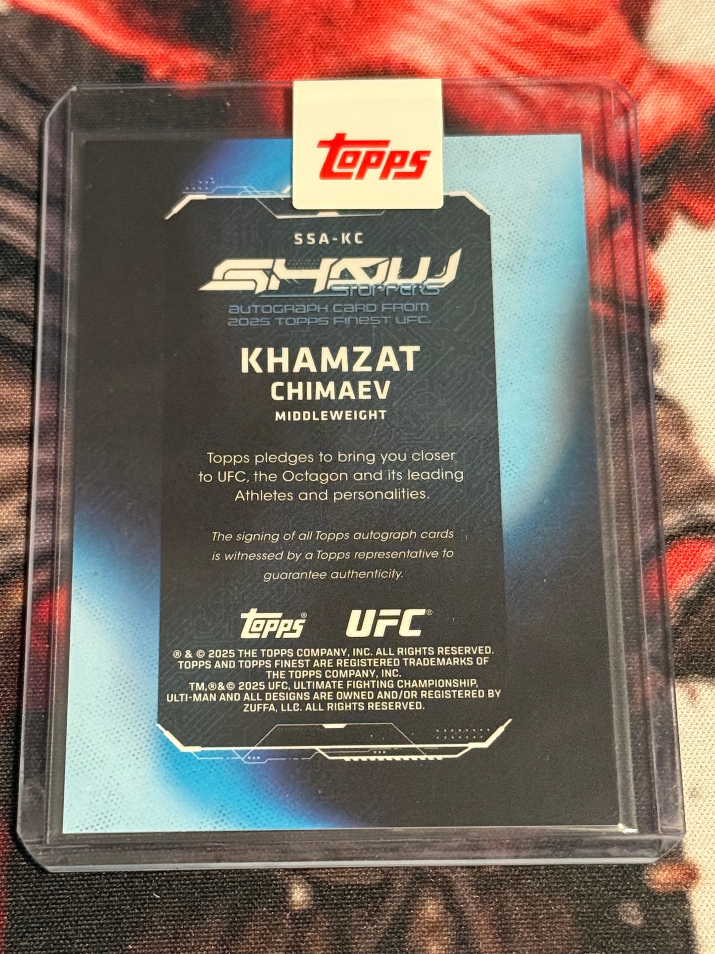 UFC - 2025 Topps Finest - Khamzat Chimaev - On-Card Auto Show Stoppers /75 - #SSA-KC - Mint - SEALED