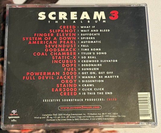 Various Artists - Scream 3 Soundtrack - 2000 - Wind-up Entertainment - Used - VG+