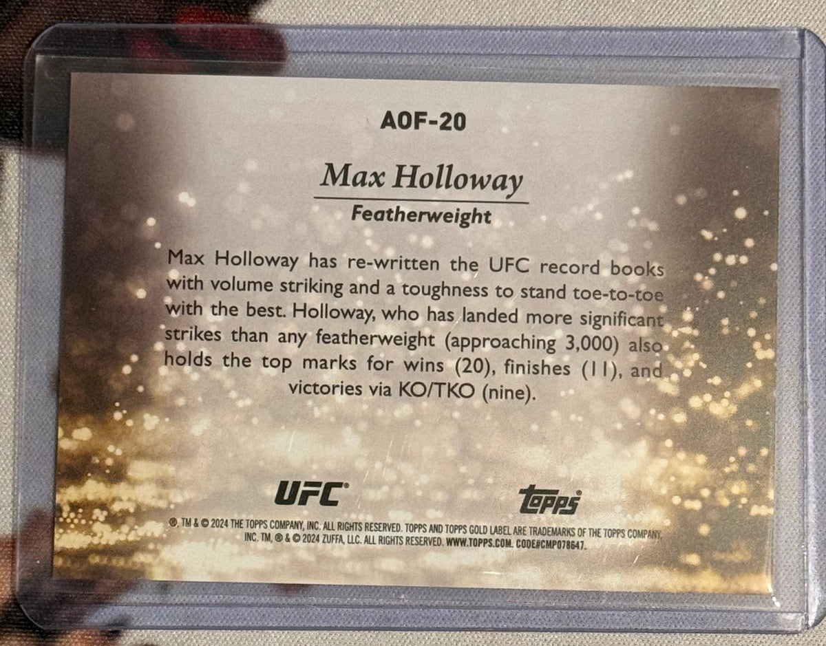 UFC - 2024 Topps Gold Label - Max Holloway Art of Fighting SSP - #AOF-20 - Mint
