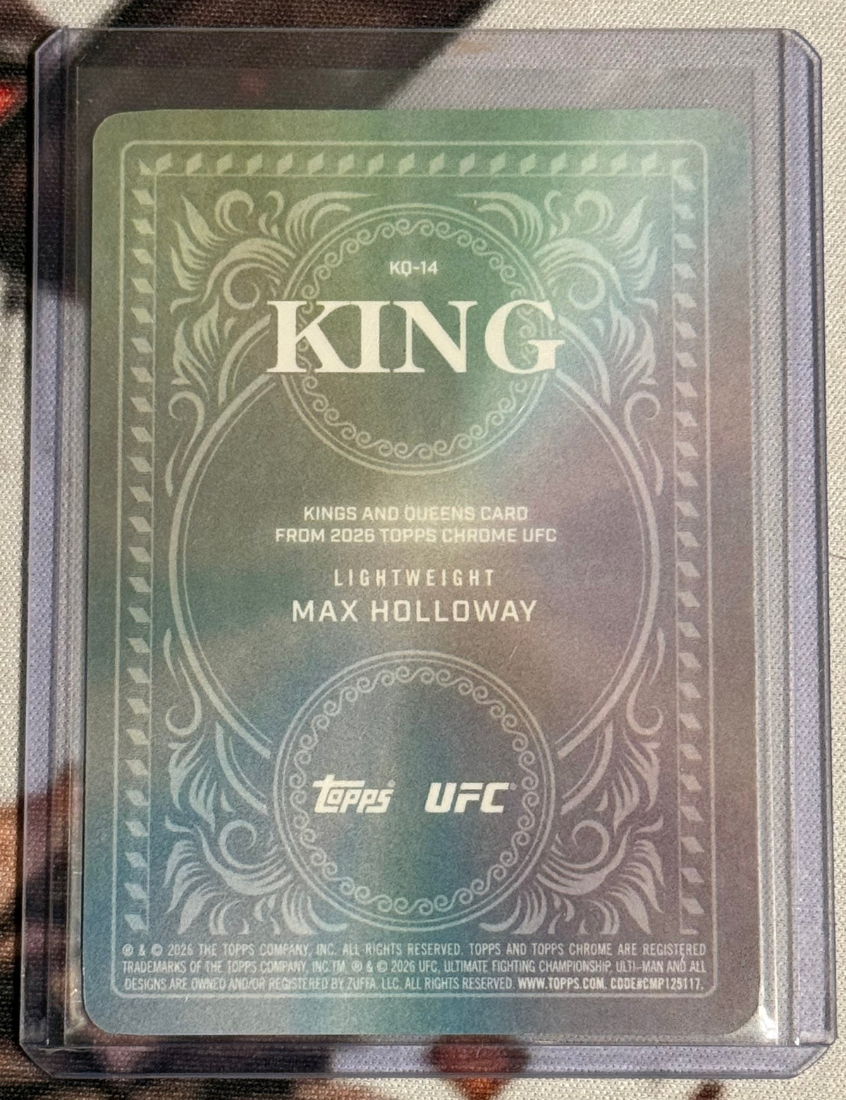 UFC - 2026 Topps Chrome - Max Holloway Kings & Queens CASE HIT - #KQ-14
