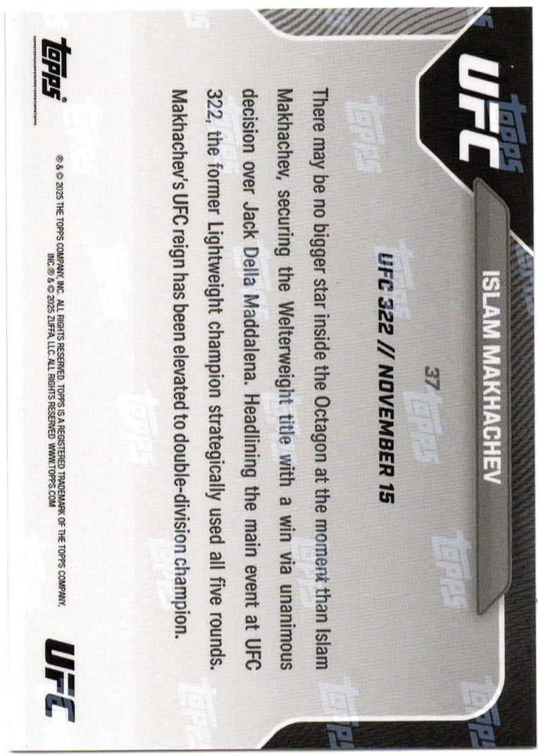 UFC - 2025 Topps NOW - Islam Makhachev - UFC 322 - 37 - Mint