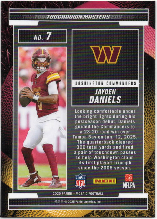 NFL - 2025 Panini Mosaic - Jayden Daniels Silver Touchdown Masters - #7 - Mint