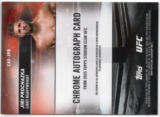 UFC - 2025 Stadium Club - Jiri Prochazka - Red Chrome SERIALIZED AUTO - #CAS-JPR - Mint