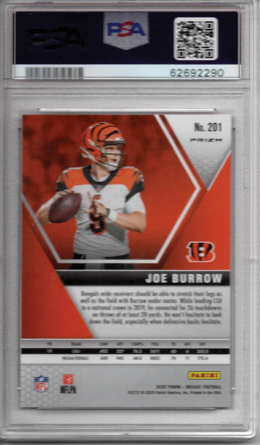 NFL - 2020 Panini Mosaic - Camo Pink Joe Burrow Rookie Card - #201 - MINT - PSA 9