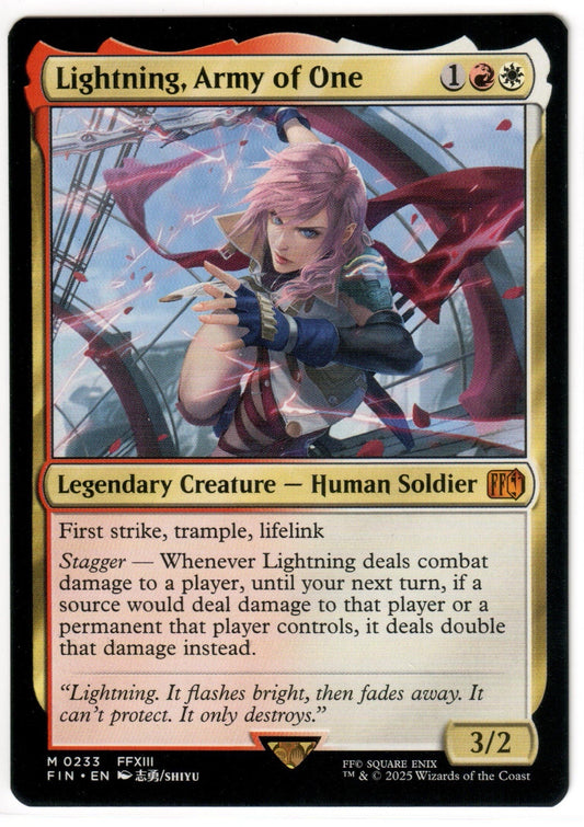 Magic the Gathering - Lightning, Army of One - RARE - Final Fantasy - Mint