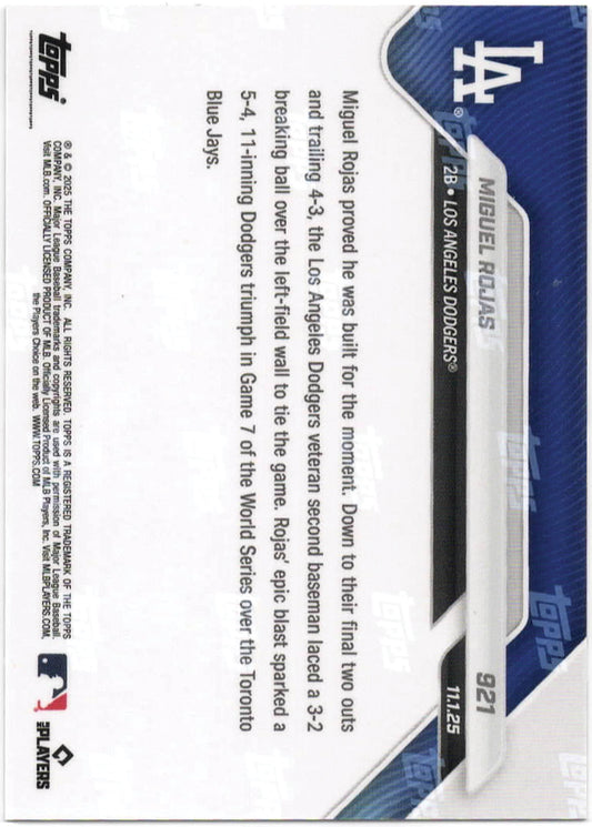 MLB - 2025 Topps NOW - Miguel Rojas - 11/01/2025 - 921 - Mint