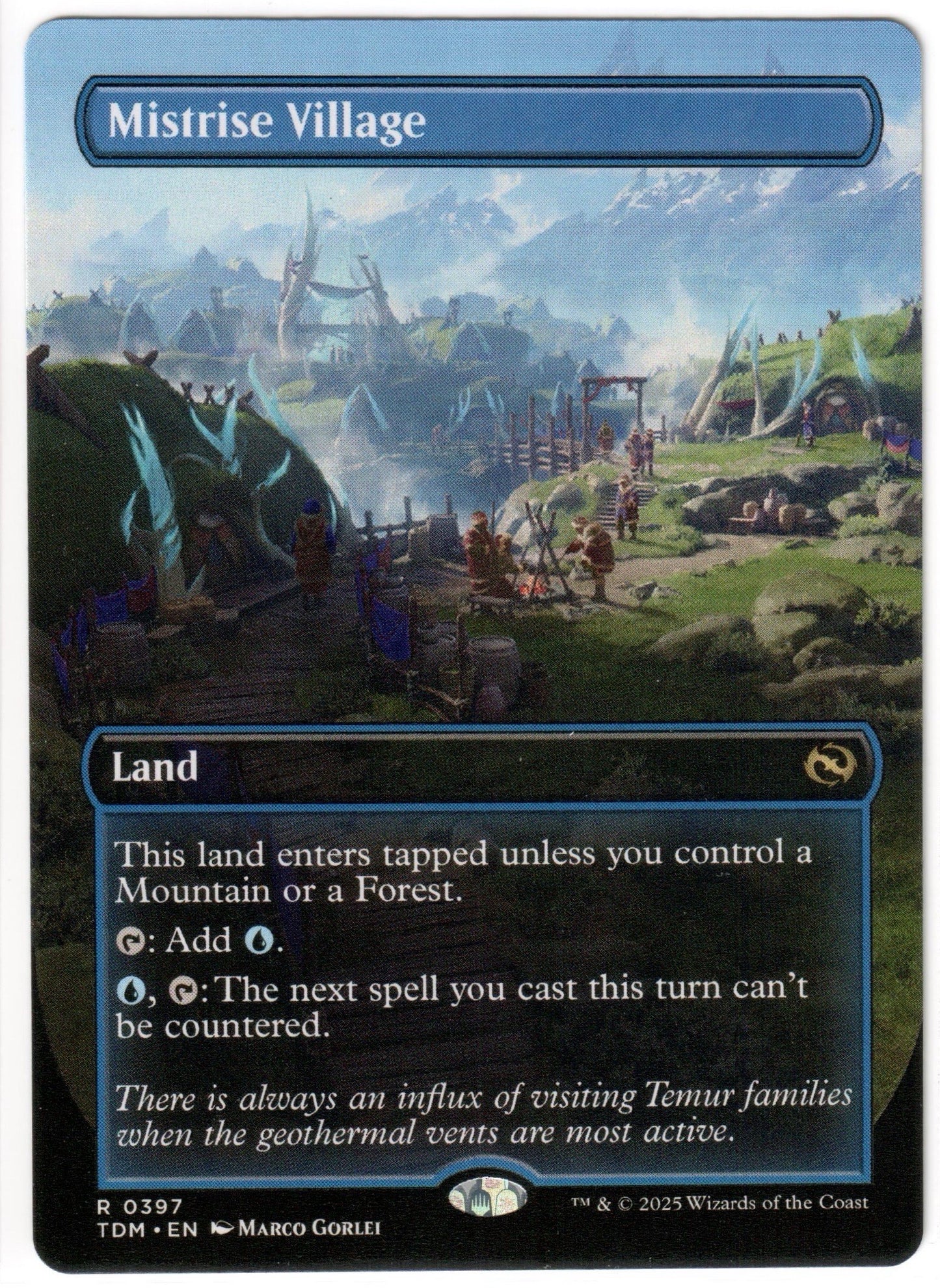 Magic the Gathering - Mistrise Village Borderless - Tarkir Dragonstorm - Mint