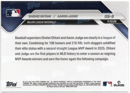 MLB - 2025 Topps NOW - Shohei Ohtani and Aaron Judge - 11/13/2025 - OS-9 - Mint
