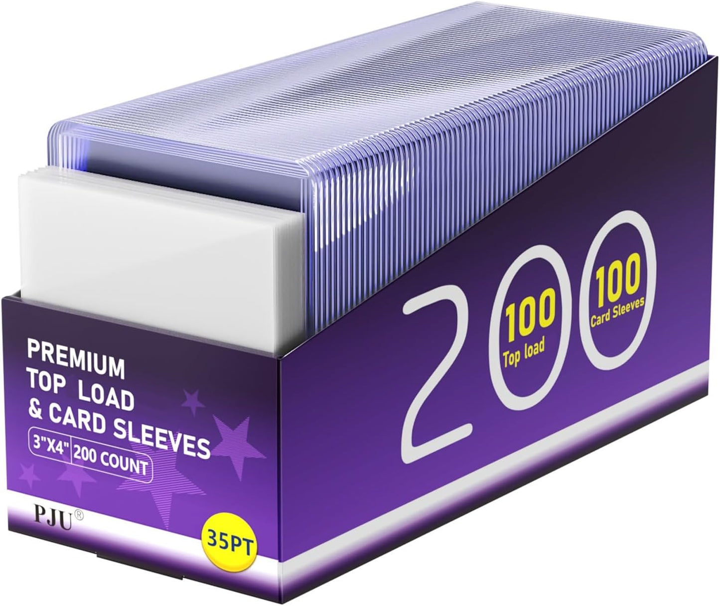 PJU - 200 Premium Top Load and Card Sleeves (100 each) - 3''x4'' - 35pt - New/Sealed