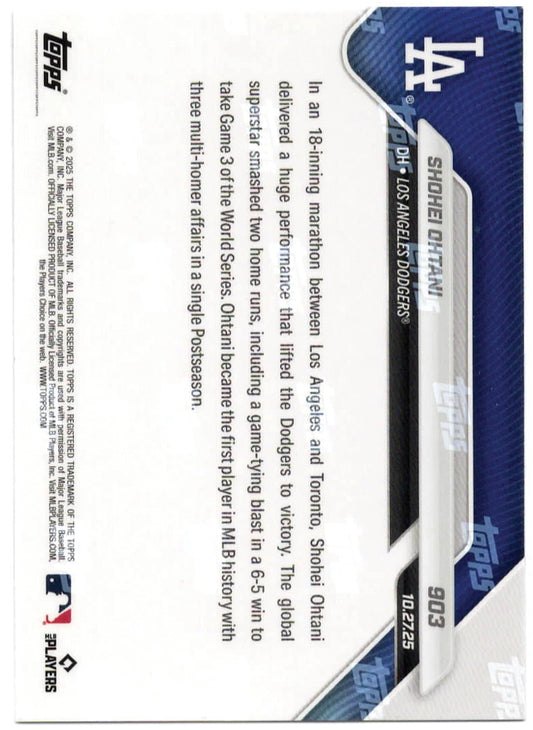 MLB - 2025 Topps NOW - Shohei Ohtani - 10/27/2025 - 903 - Mint