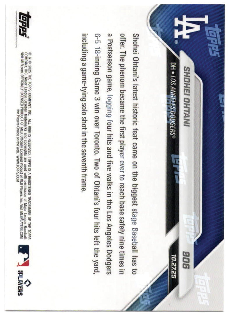 MLB - 2025 Topps NOW - Shohei Ohtani - 10/27/2025 - 906 - Mint