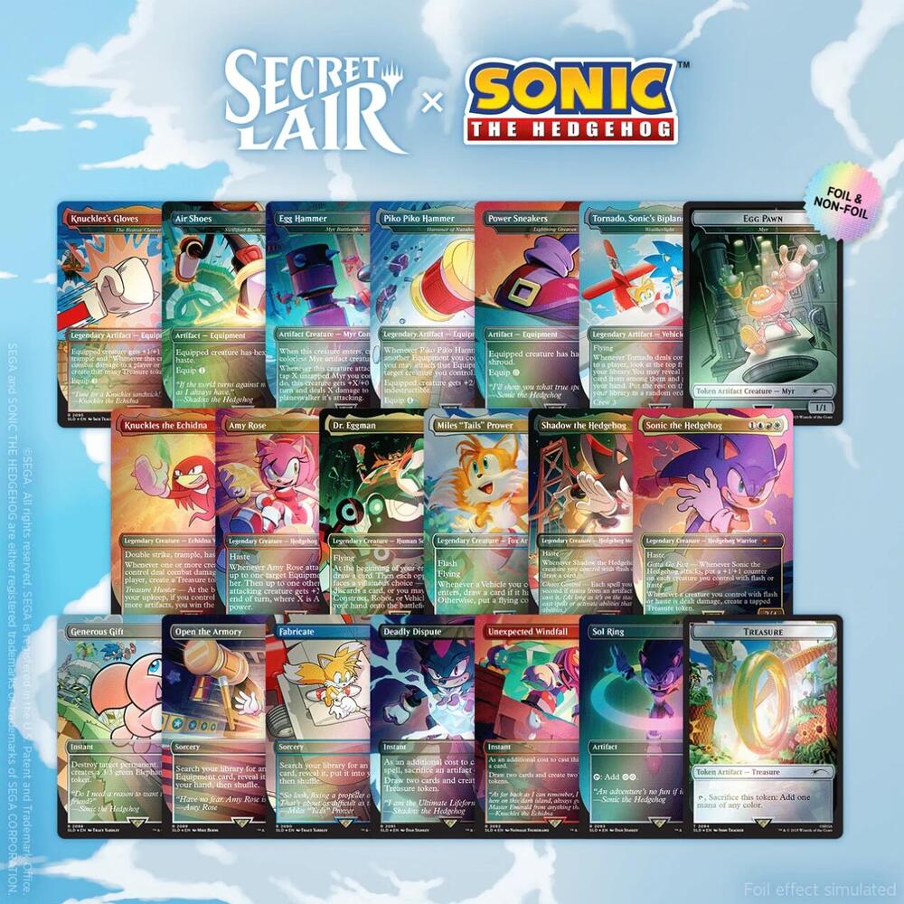 Secret Lair x Sonic the Hedgehog RAINBOW FOIL Sets
