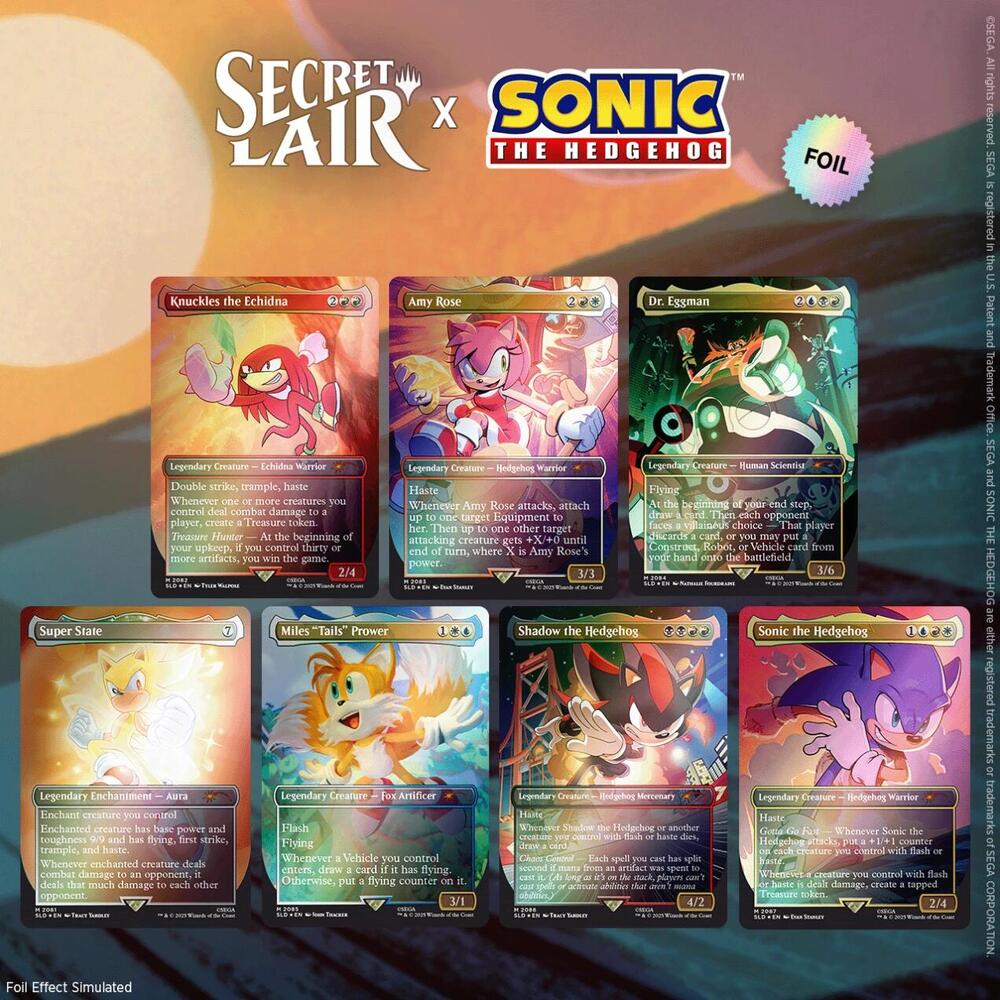 Secret Lair x Sonic the Hedgehog RAINBOW FOIL Sets