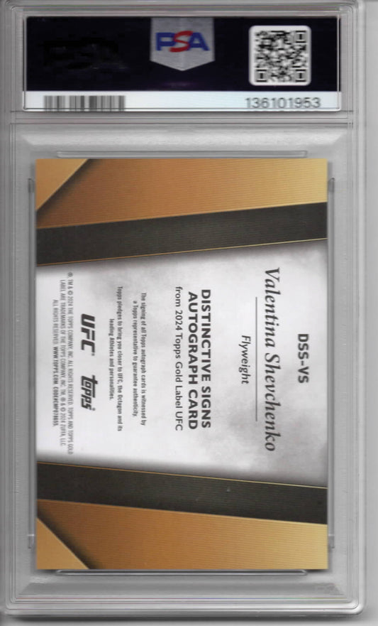 UFC - Topps Gold Label - Valentina Shevchenko - AUTOGRAPHED and SERIALIZED Distinctive Signs - 17/99 - #DSS-VS - PSA 9 - MINT