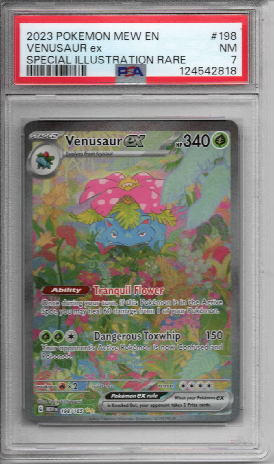 Pokemon TCG - Venusaur ex - SV 151 - #198/165 - Near Mint - PSA 7