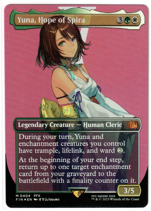 Magic the Gathering - Yuna, Hope of Spira Borderless FOIL - MYTHIC - Final Fantasy - Mint
