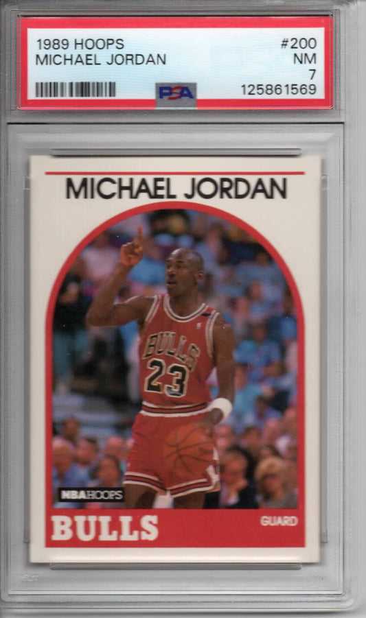 NBA - 1989 Hoops - Michael Jordan - #200 - NEAR MINT - PSA 7