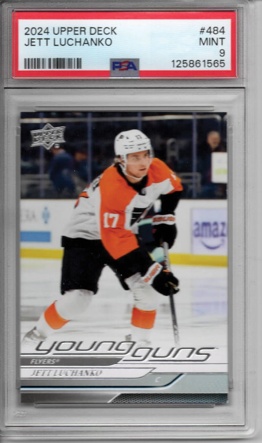 NHL - 2024 Upper Deck Young Guns - Jett Luchanko - #484 - MINT - PSA 9