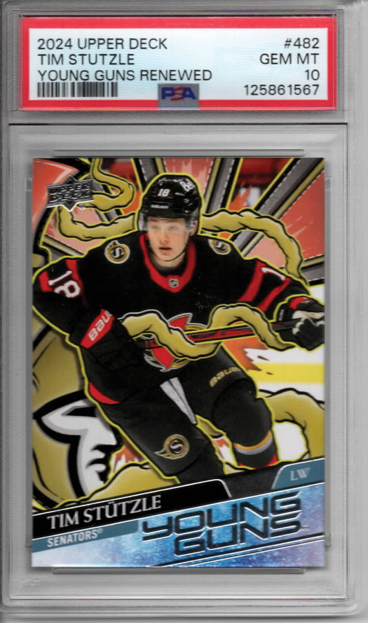NHL - 2024 Upper Deck Young Guns Renewed - Tim Stutzle - #482 - GEM MINT - PSA 10
