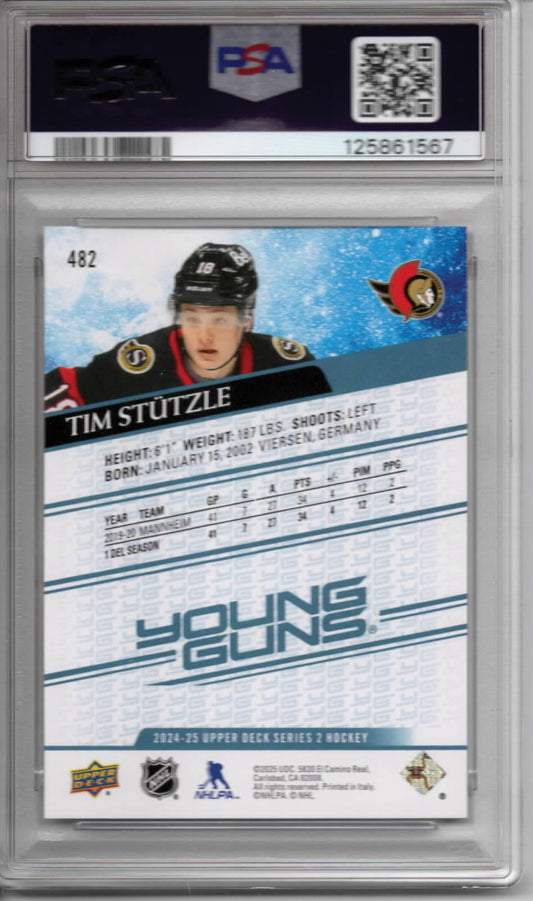 NHL - 2024 Upper Deck Young Guns Renewed - Tim Stutzle - #482 - GEM MINT - PSA 10