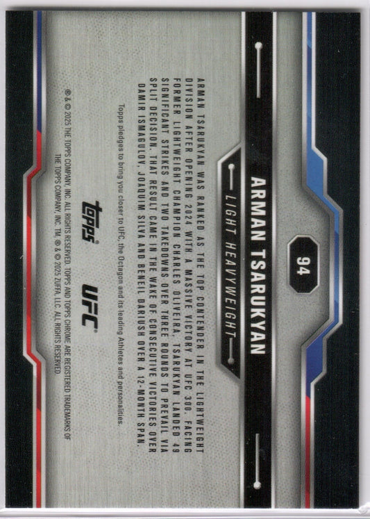 UFC - 2025 Topps Chrome - Arman Tsarukyan - X-FRACTOR - #94 - NM
